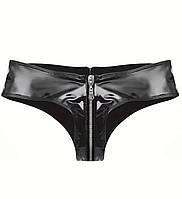 Чорні лаковані трусики на замочку спокуса та стиль у деталях