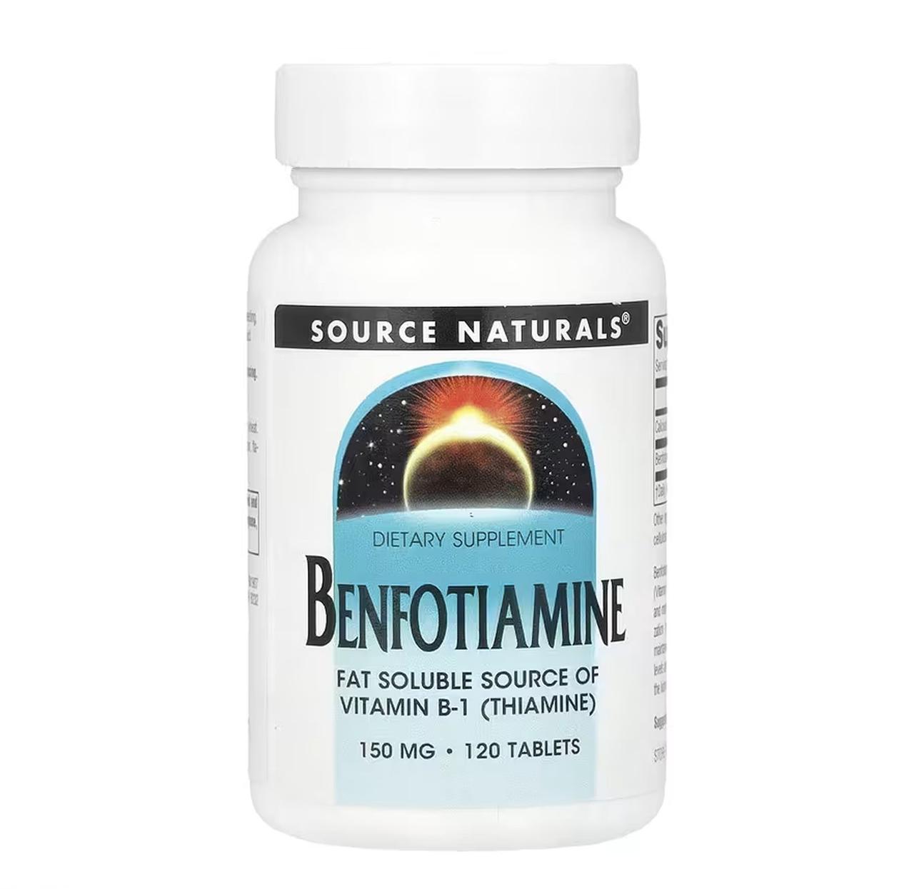 Бенфотіамін Source Naturals Benfotiamine, 150 мг, 120 таблеток, фото 1