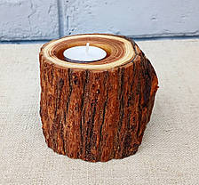 Підсвічник з дерева, під чайну свічку, ручна робота, фото 2