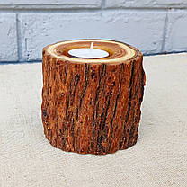 Підсвічник з дерева, під чайну свічку, ручна робота, фото 3
