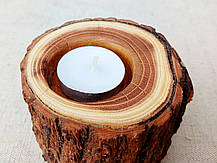Підсвічник з дерева, під чайну свічку, ручна робота, фото 4