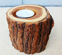 Підсвічник з дерева, під чайну свічку, ручна робота, фото 5
