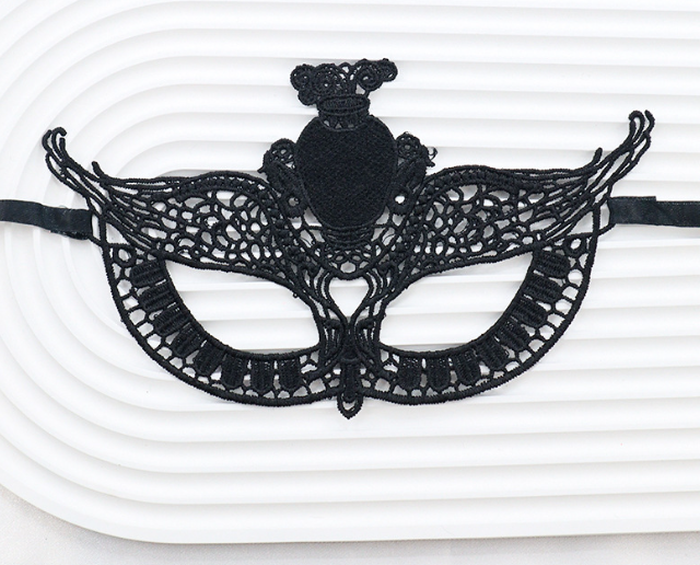 Маска на карнавал для обличчя унісекс one size чорний, фото 1