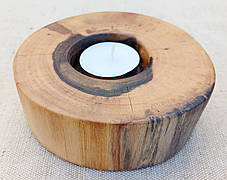 Підсвічник настільний з дерева під чайну свічку, ручна робота (олія віск), фото 3