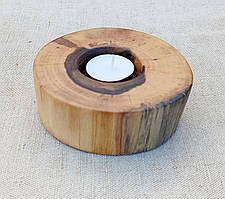 Підсвічник настільний з дерева під чайну свічку, ручна робота (олія віск), фото 2