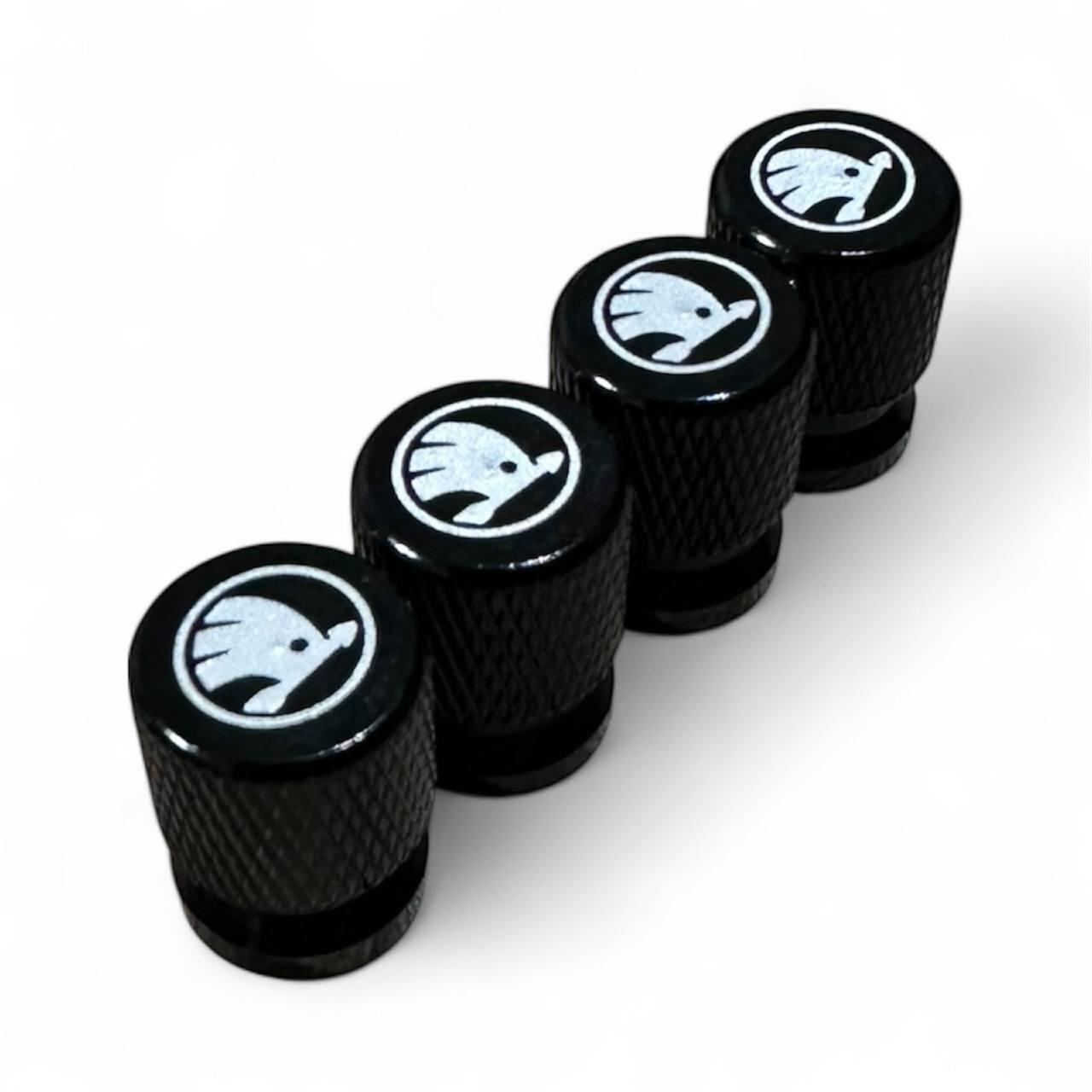 Захисні ковпачки на ніппеля Skoda Шкода 4 шт Чорні