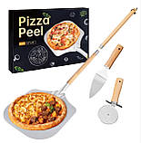 Лопата для піци 30х127(87) см ніж лопатка (набір), фото 3
