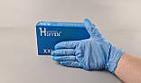 Рукавички Нітрил ГОЛУБЕ (100 шт.) розмір XXL "HOFFEN" (1 пачка), фото 2