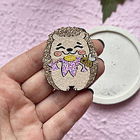 Патч ЇЖАЧОК З КВІТОЧКОЮ 2 , 4.5*4см (НЕ СКЛЕЄНО)