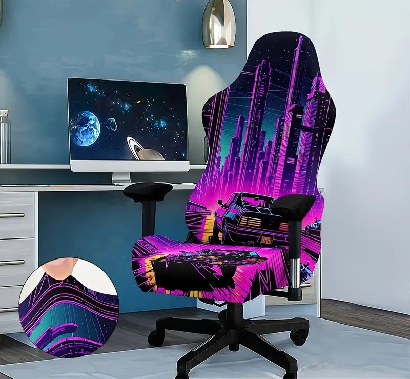 Чохол для ігрового комп'ютерного офісного крісла | Чохол на ігрове комп'ютерне офісне крісло | комплект 2 елементи Cheh-ind-14