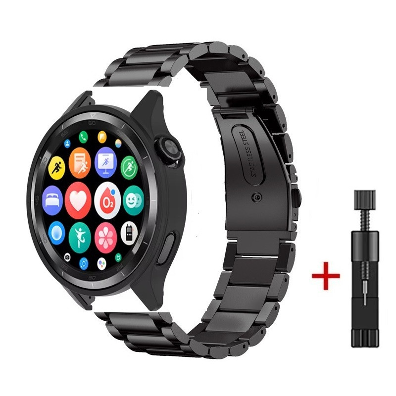 Комплект для годинника Xiaomi Watch S4 чорний (бампер + ремінець Rolex design 22 мм), фото 1