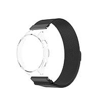 Комплект для годинника Xiaomi Watch S4 (прозорий бампер + чорний металевий ремінець 22 мм), фото 2