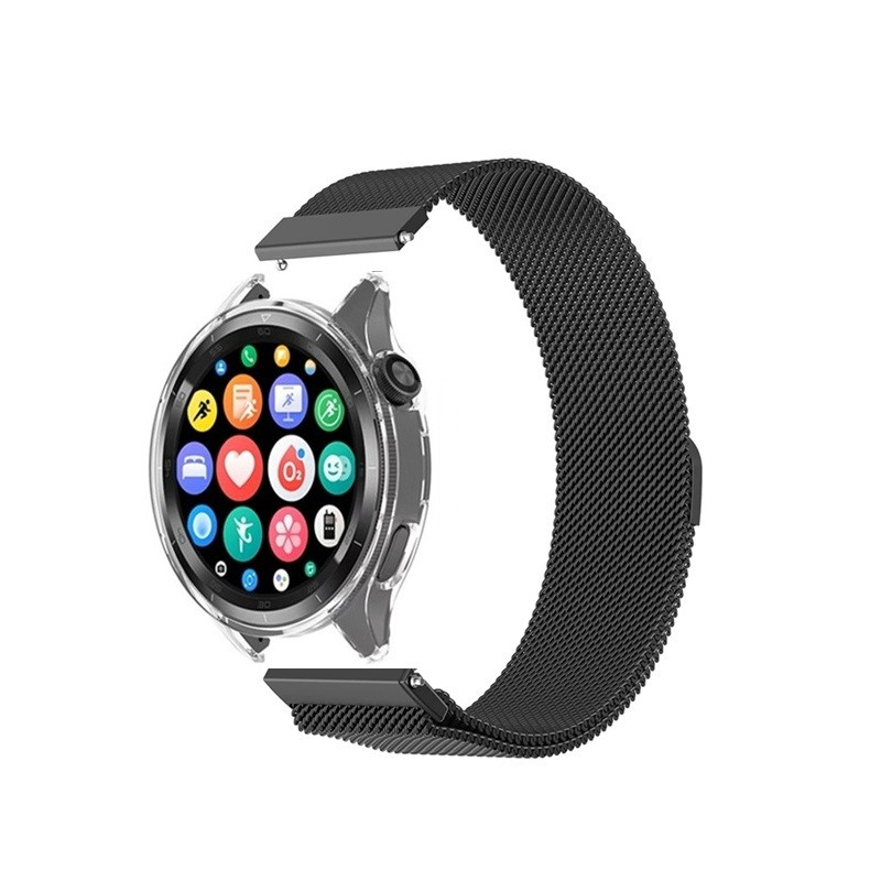 Комплект для годинника Xiaomi Watch S4 (прозорий бампер + чорний металевий ремінець 22 мм), фото 1