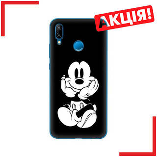 Чехол на Huawei P20 Lite (2019) - Микки на черном