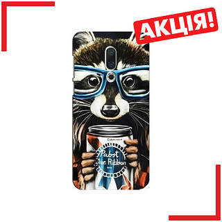 Чехол на Meizu 16 Plus - Енот с банкой