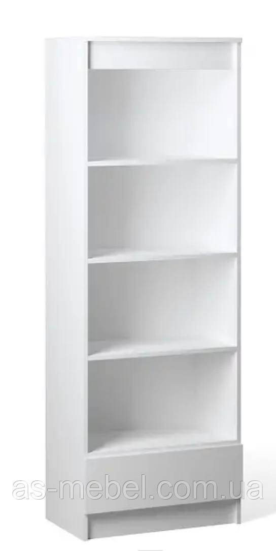 Книжковий стелаж 60 см 4П1Ш Бруклін колір Білий, фото 1