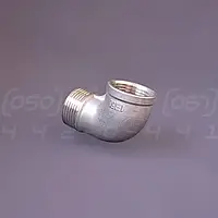 Косинець різьбовий нержавіючий DN25 (1") ВН/ЗР, н/ж сталь AISI304, 90°, Class 150, BSPP, ISO 4144