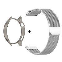 Комплект для годинника Xiaomi Watch S4 (тітановий бампер + сріблястий металевий ремінець 22 мм), фото 3