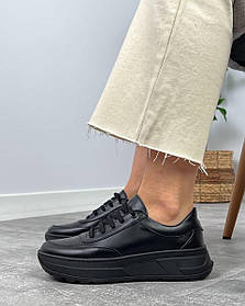 Стильні чорні кросівки /натуральна шкіра