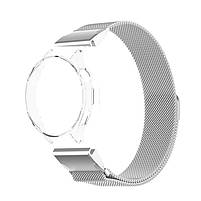 Комплект для годинника Xiaomi Watch S4 (прозорий бампер + сріблястий металевий ремінець 22 мм), фото 2