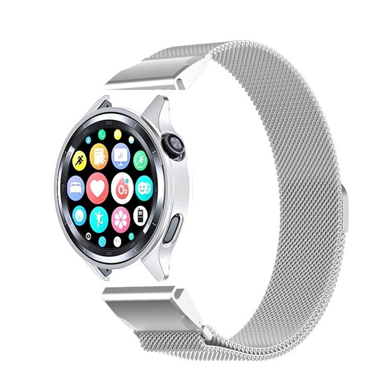 Комплект для годинника Xiaomi Watch S4 (прозорий бампер + сріблястий металевий ремінець 22 мм), фото 1