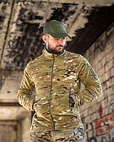 Тактична флісова куртка мультикам Bikatex, флісова куртка мультикам на блискавці, фліска мультикам ВСУ, фліска