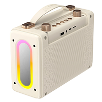 Портативна ретро колонка караоке HAVIT SK823BT 16W RGB Beige (10/ящ), фото 5