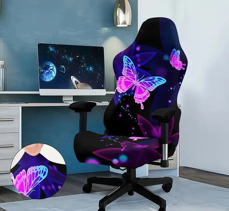 Чохол для ігрового комп'ютерного офісного крісла | Чохол на ігрове комп'ютерне офісне крісло | комплект 2 елементи Cheh-ind-16