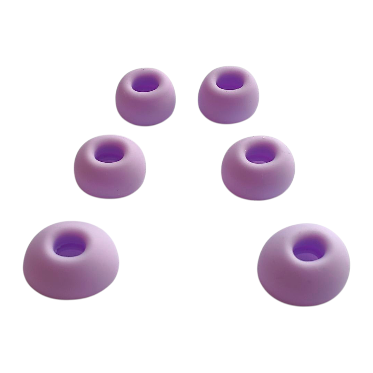 Амбушюри силіконові 4.6x3.5 мм овальні насадки для вакуумних навушників та гарнітур 3 пари розмір S/M/L бузкові, фото 1