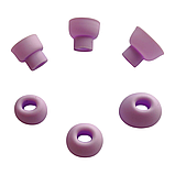 Амбушюри силіконові 4.6x3.5 мм овальні насадки для вакуумних навушників та гарнітур 3 пари розмір S/M/L бузкові, фото 4