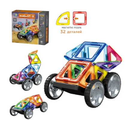 Магнітний конструктор LT3001 "Автотехніка" – 32 деталі