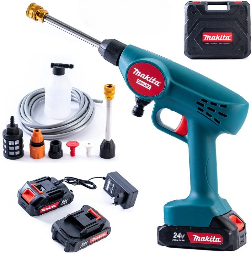 Акумуляторна безщіткова мийка Makita (24V, 5 Ah, 36 БАР) Портативна ручна мінімийка Макіта, фото 1