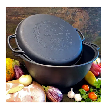 Казан чавунний 18л з кришкою-сковородою Майстерня