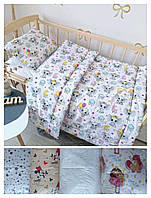 Дитяча ковдра 110х140 см з подушкою в ліжечко, дитяча ковдра синтепон