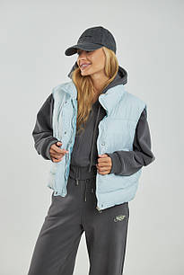 Тепла жилетка на блискавці - небесно-блакитний цвет, L (є розміри)