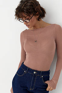 Приталений лонг у сітку - світло-коричневий цвет, L (є розміри)