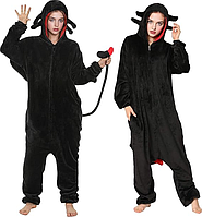 Кигуруми для взрослых Черный дракон Беззубик без крыльев на молнии | Плюшевая пижама Ночная Фурия. Топ!