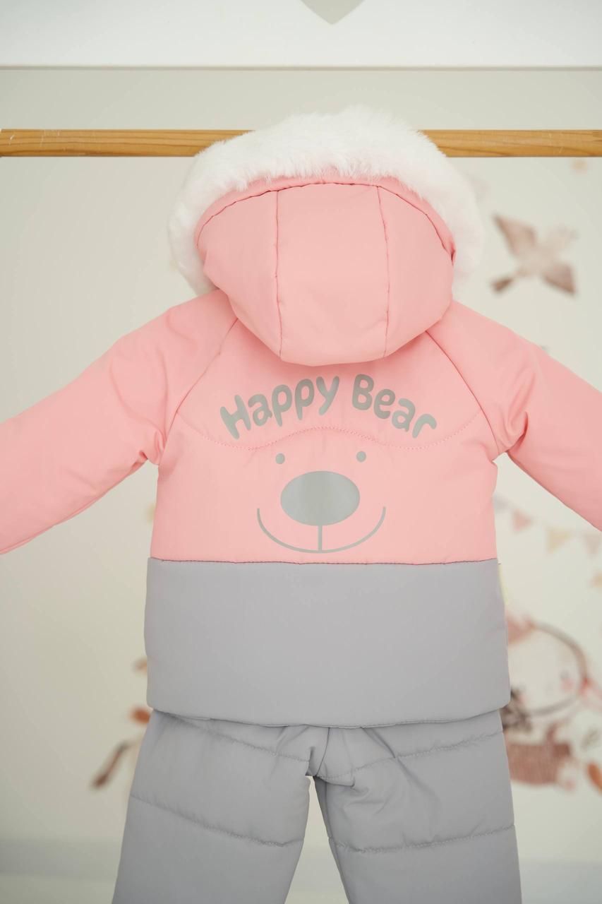 Комбінезони дитячі зимові для дівчинки Мішка., фото 1