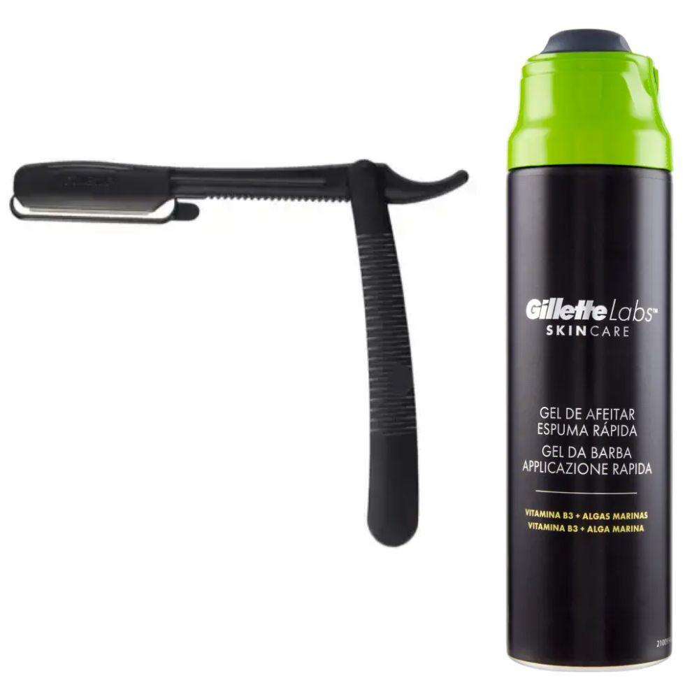 Одноразова небезпечна бритва Gillette Platinum Premium Platinum Blades + піна для гоління Gillette Labs Gel 198 мл, фото 1