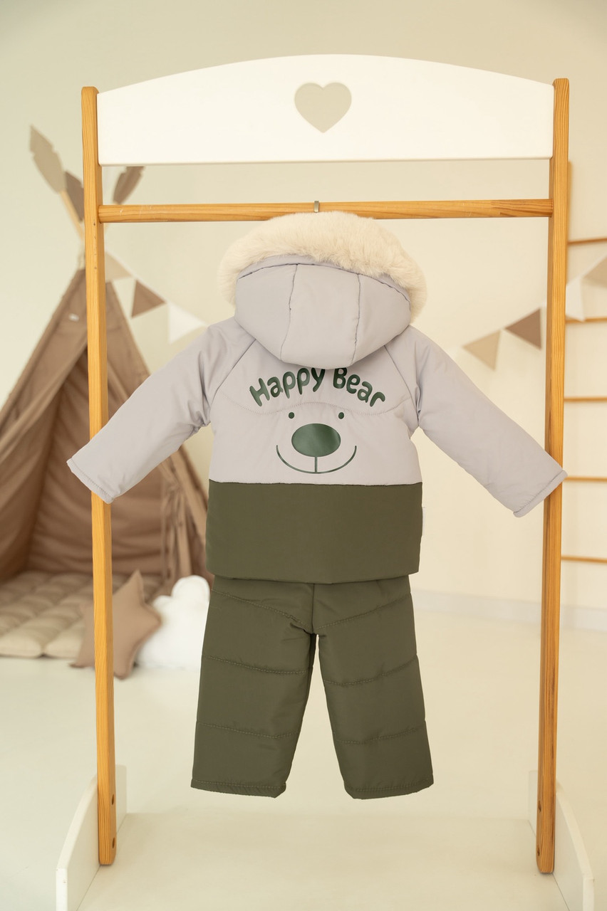 Комбінезони дитячі зимові комбінезони гуртом для хлопчика Ведмедик., фото 1