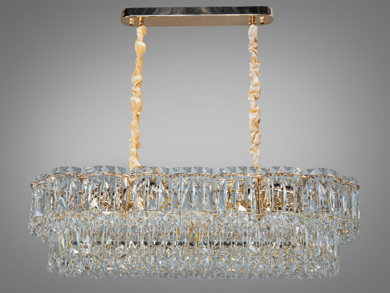 Кришталева люстра Diasha золота, багатошаровий дизайн для вітальні 310-800x300GD