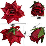 Штучні квіти букет троянда Парад, 61см, фото 7