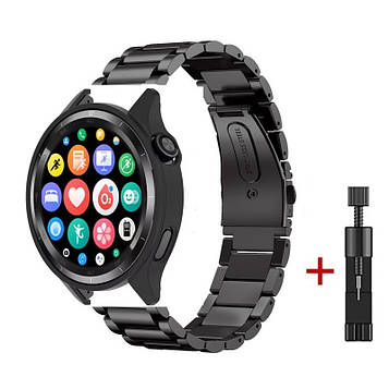 Комплект для годинника Xiaomi Watch S4 чорний (бампер + ремінець Rolex design 22 мм)