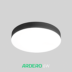 Світлодіодний світильник Ardero AL807 ARD 6W LED 480Lm 5000К IP40 коло Ø91x26мм накладний круглий чорний