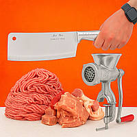 М'ясорубка ручна велика з насадкою для ковбас Харків RS-102 33 кг/год з тесаком для м'яса