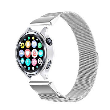 Комплект для годинника Xiaomi Watch S4 (прозорий бампер + сріблястий металевий ремінець 22 мм)