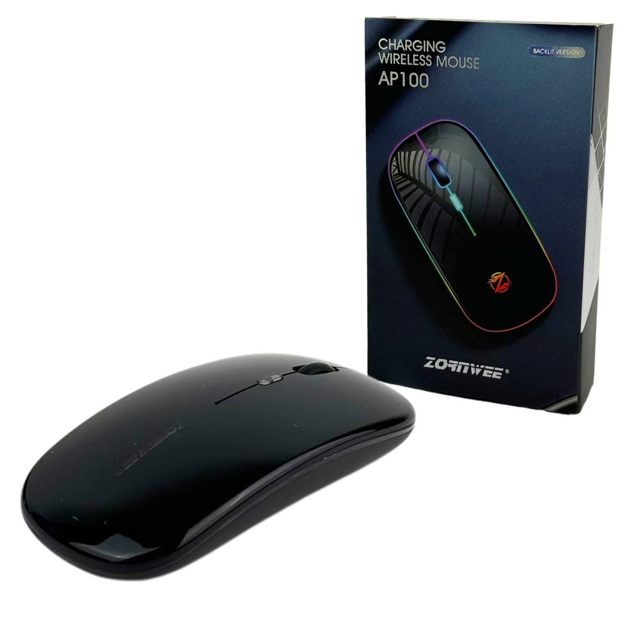 Комп'ютерна миша бездротова AP100 з підсвіткою чорний, фото 1