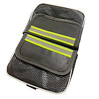 Велосипедна сумка BOSTO на раму, 2 відділення зі світловідбиваючою стрічкою, чорна