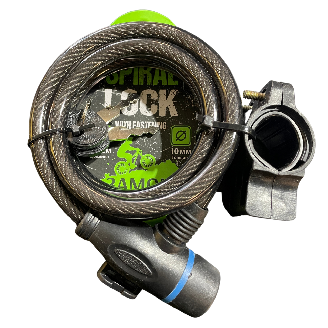 Велозамок спіральний Grey's 10*1000мм, GR51015