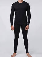Чоловіча зимова термобілизна чорна до -25, на байці, повсякденний теплий термокомплект розміри від S до 3XL, фото 2